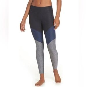 NWOT Outdoor Voices Heathered Gray Blue Navy Color Block Leggings - S